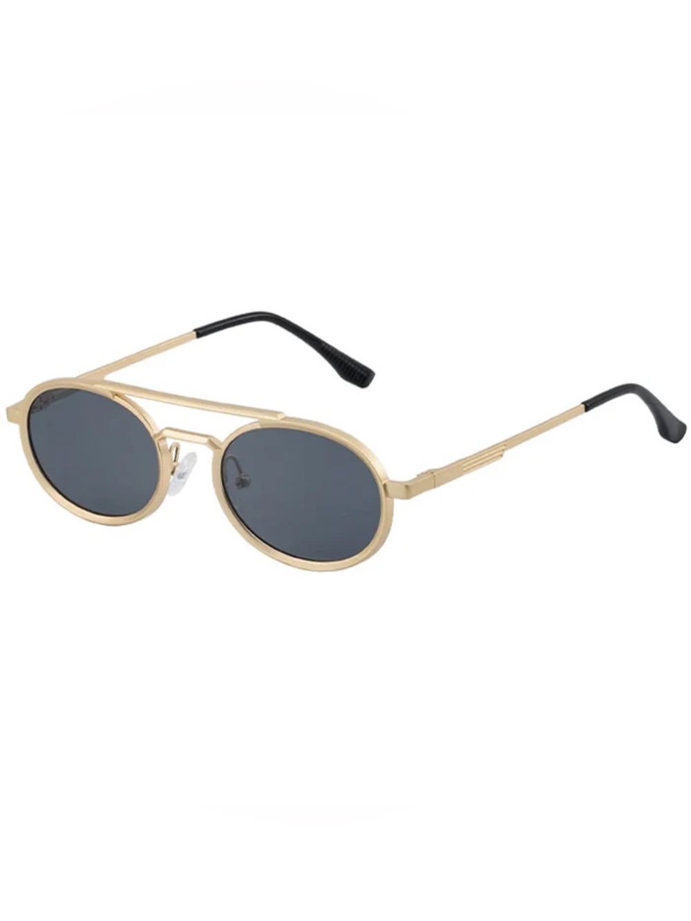 Retro Gold/Black Oval Frame Sunglasses